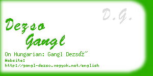 dezso gangl business card